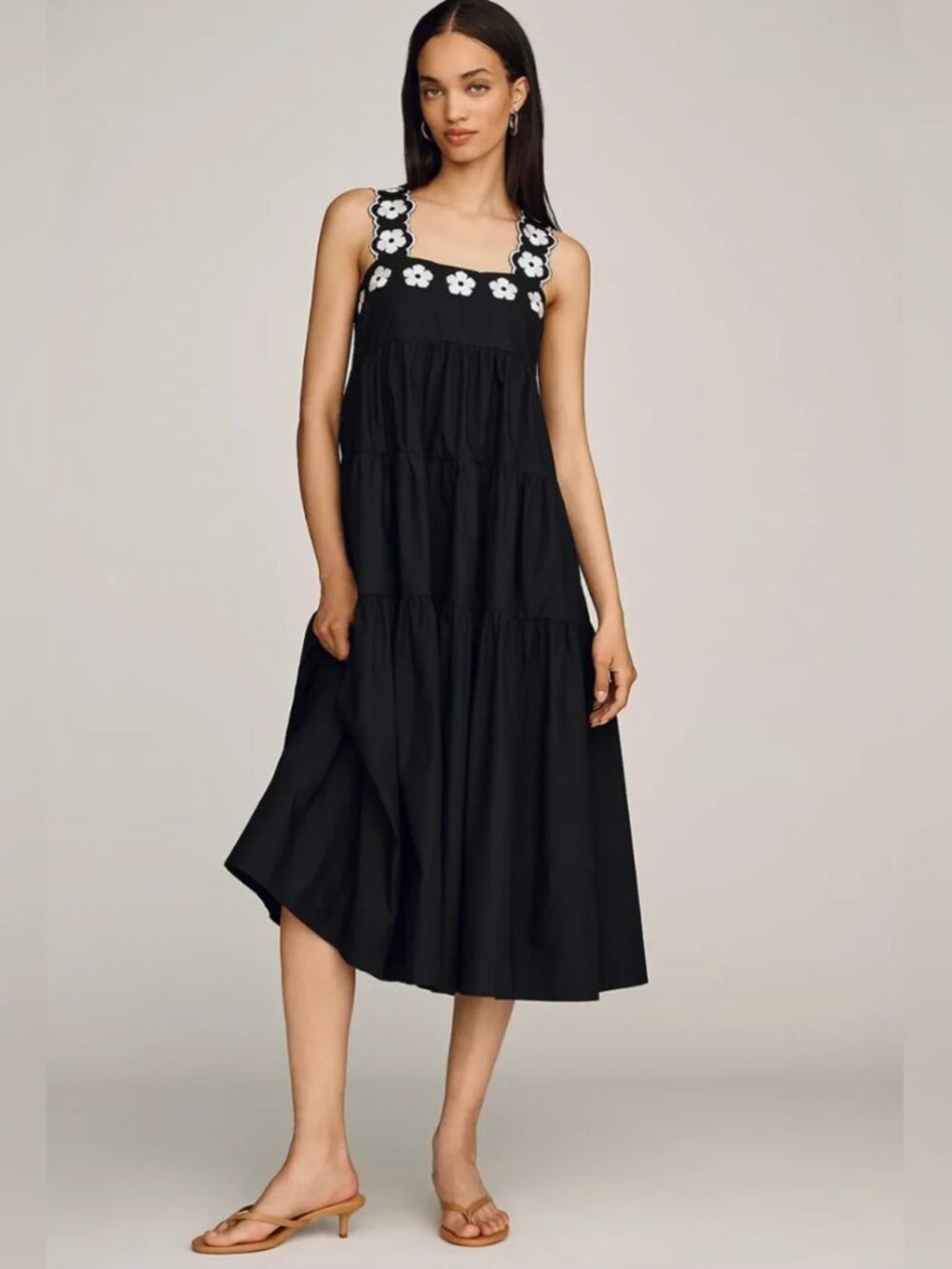 Anthropologie Maeve Helena Tiered Midi Dress